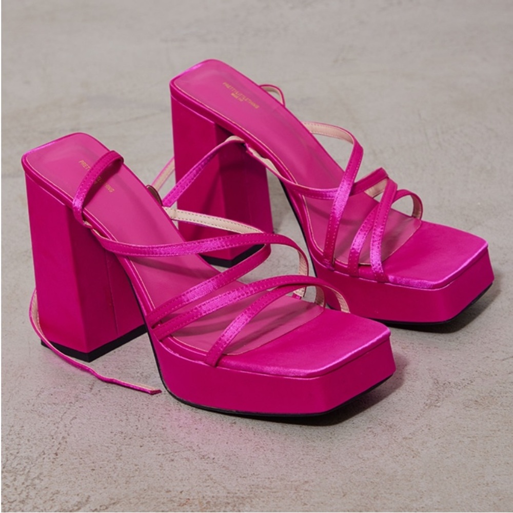 Pink platform heels